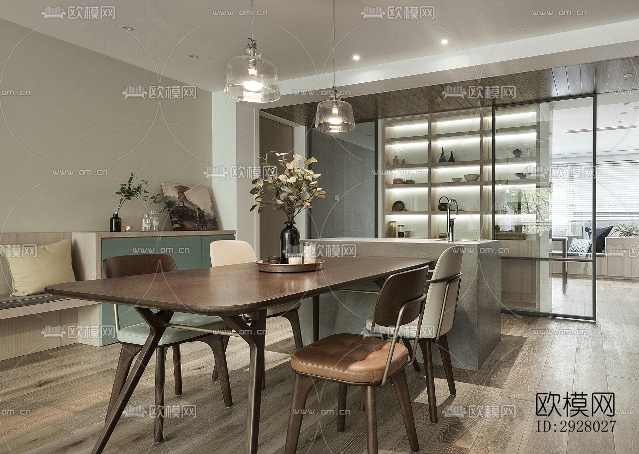 现代公寓效果图下载（渲染图7）