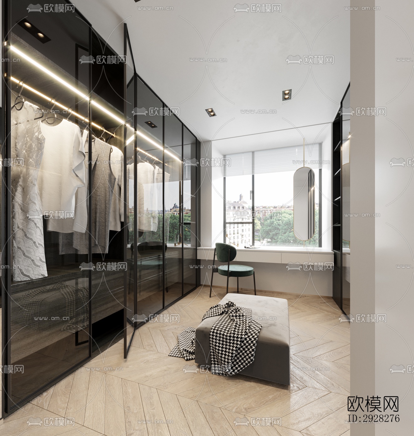 欧式平层效果图下载（渲染图7）