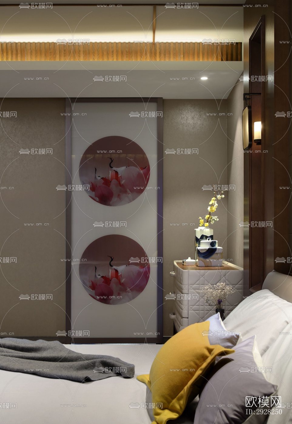 新中式平层效果图下载（渲染图5）