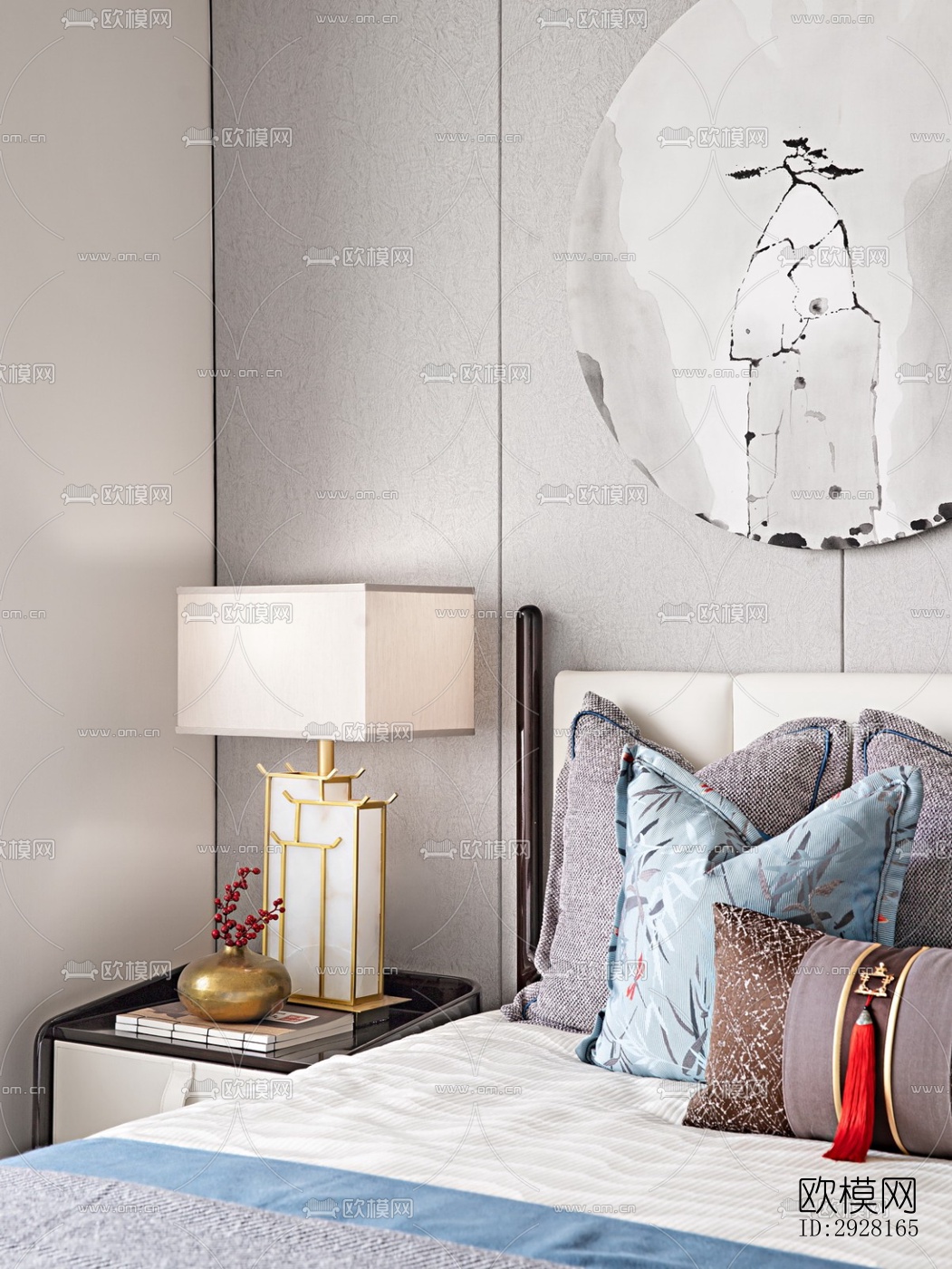 新中式平层效果图下载（渲染图5）