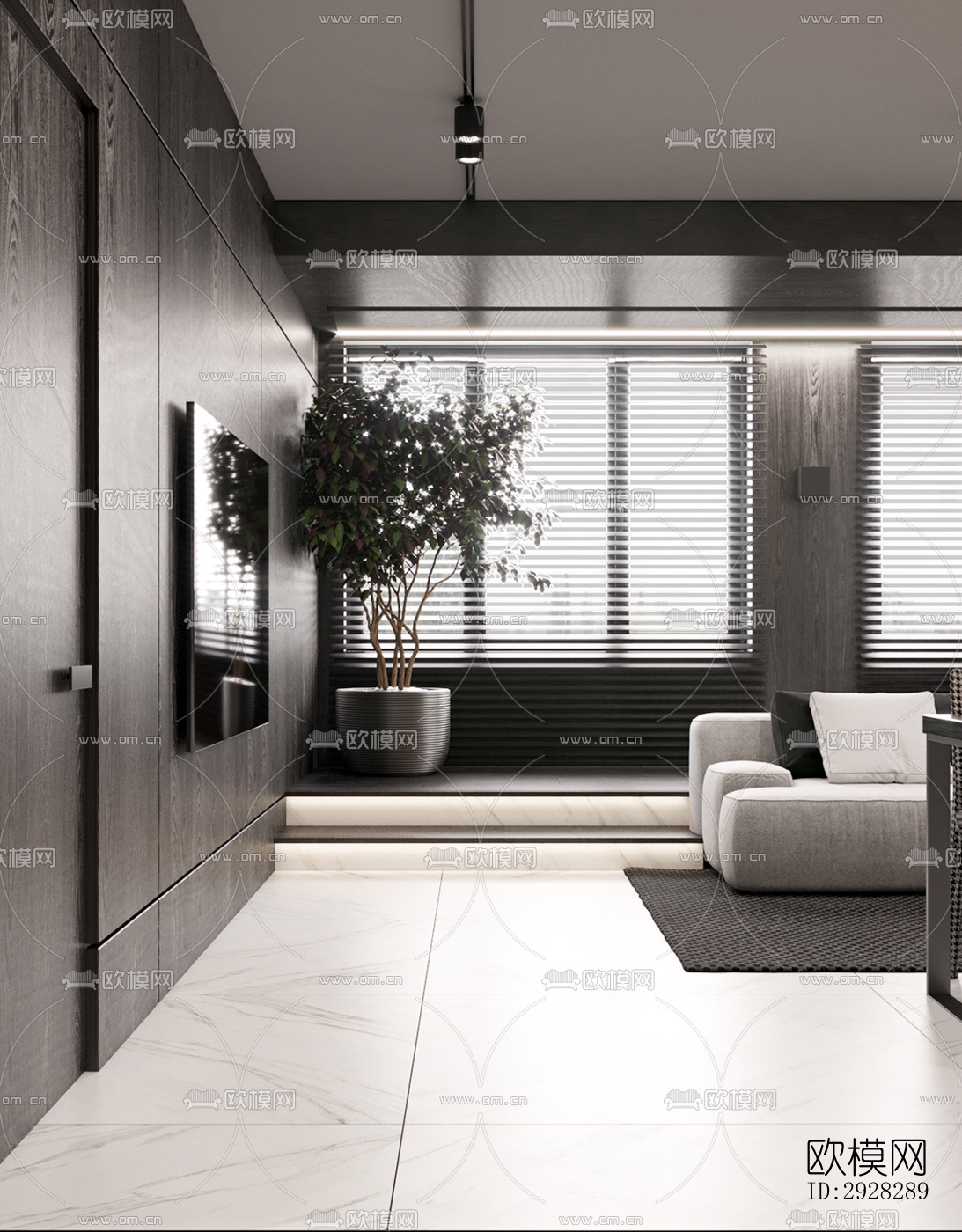 现代平层效果图下载（渲染图11）