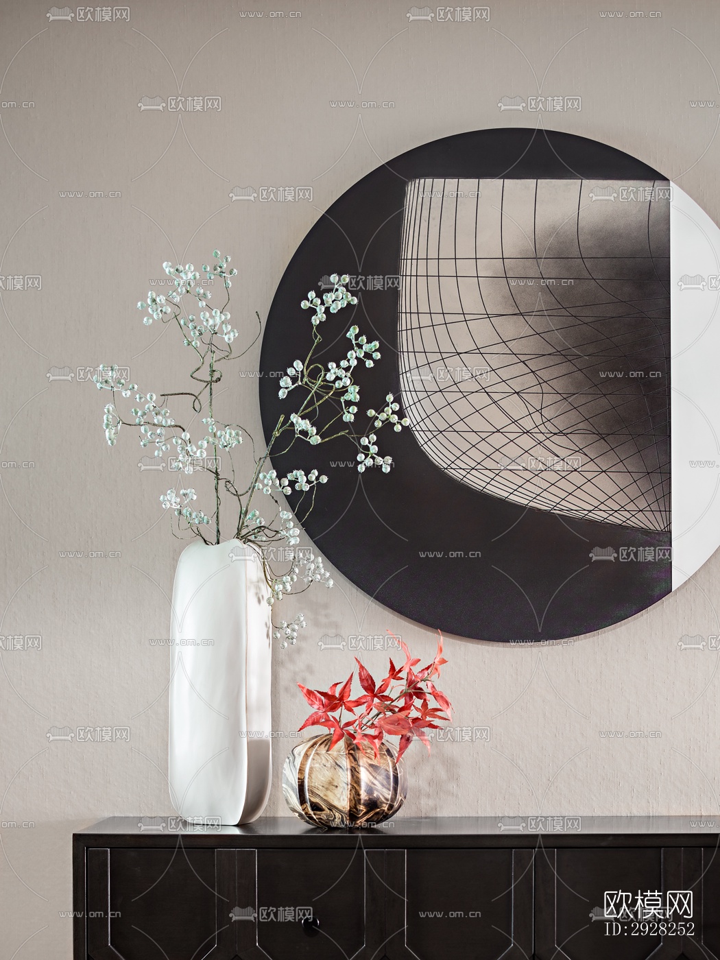 新中式平层效果图下载（渲染图9）