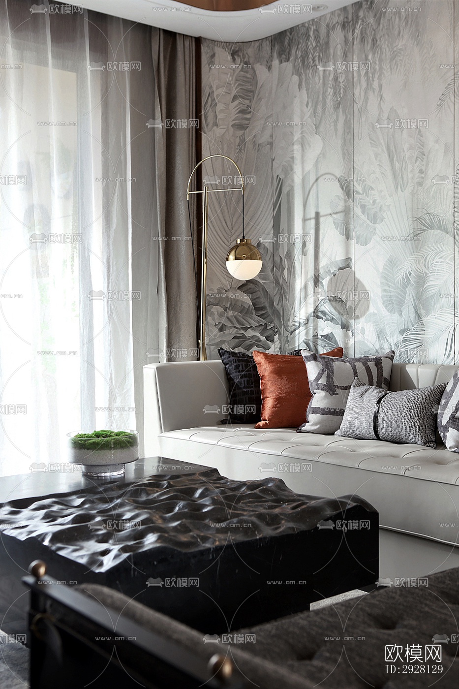 中式平层效果图下载（渲染图12）