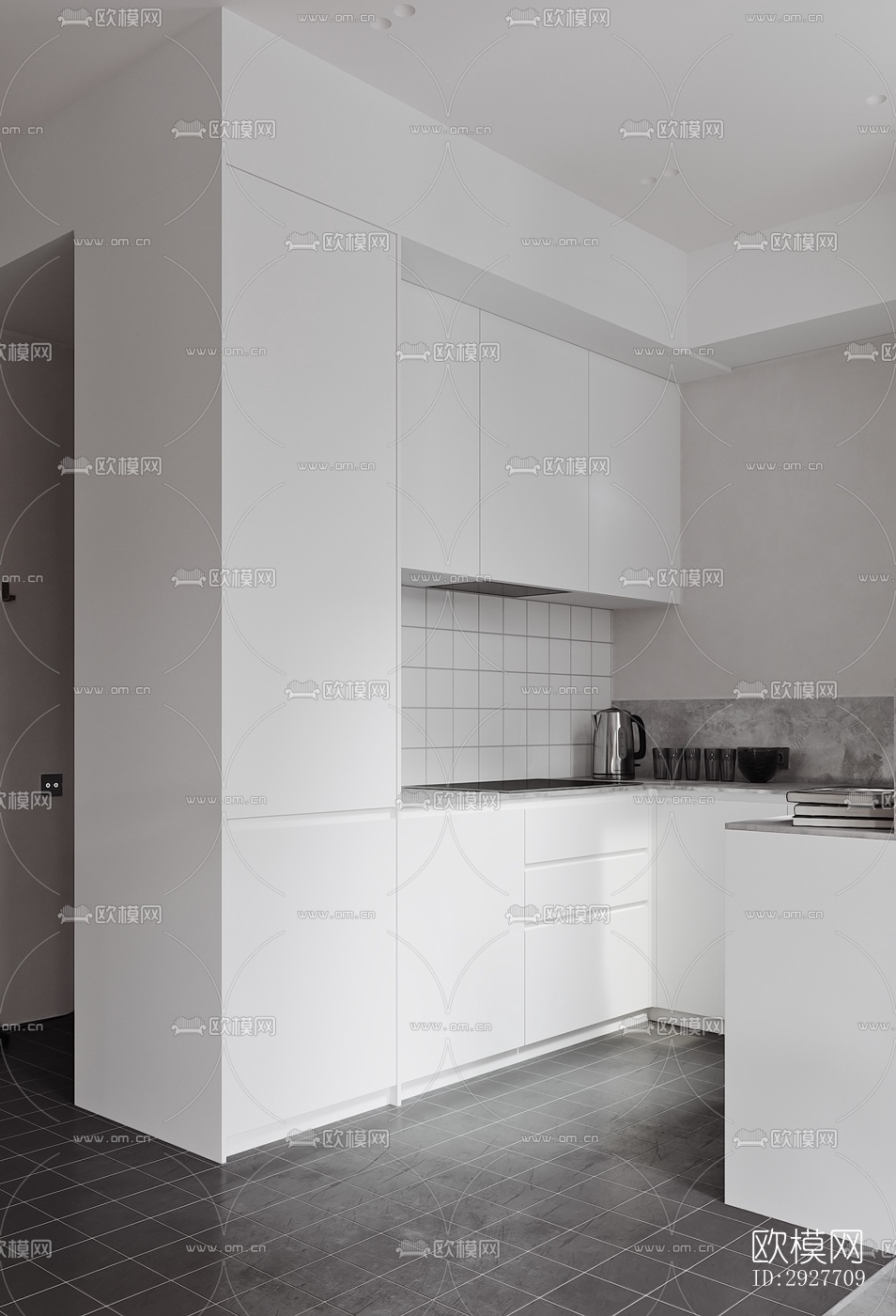 高级灰别墅效果图下载（渲染图2）