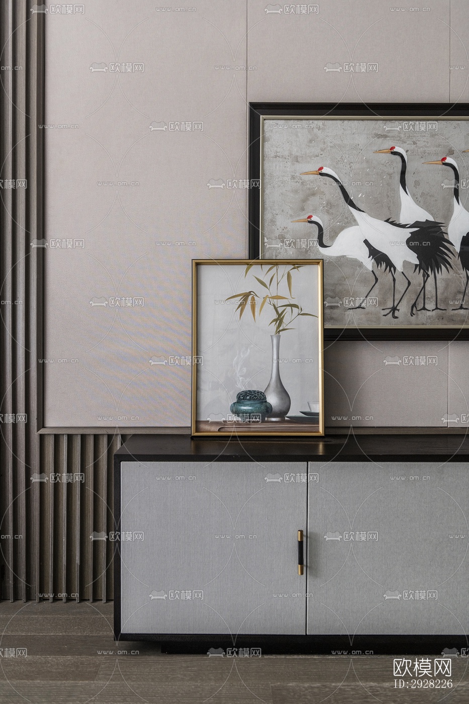 新中式平层效果图下载（渲染图5）