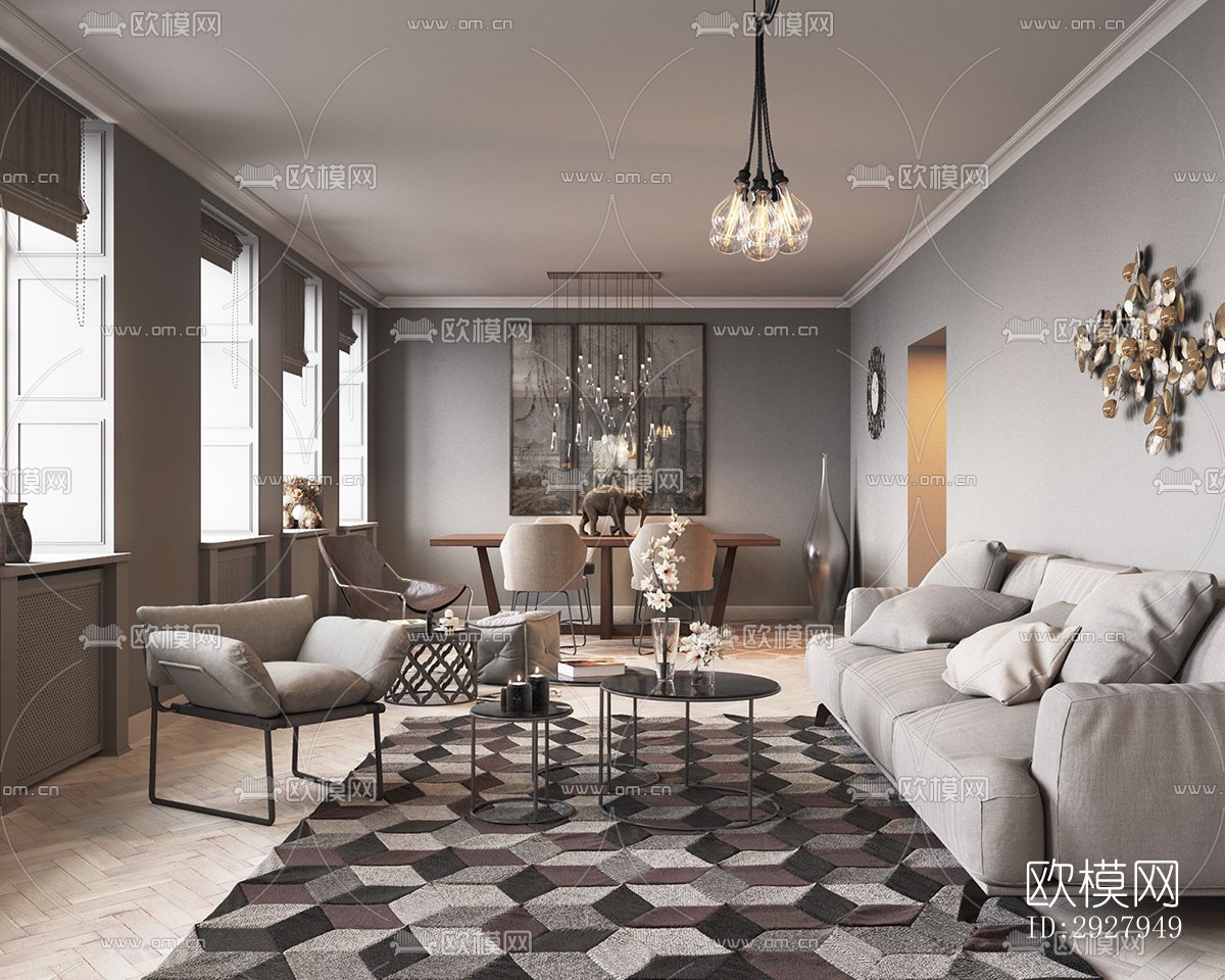 后现代公寓效果图下载（渲染图3）