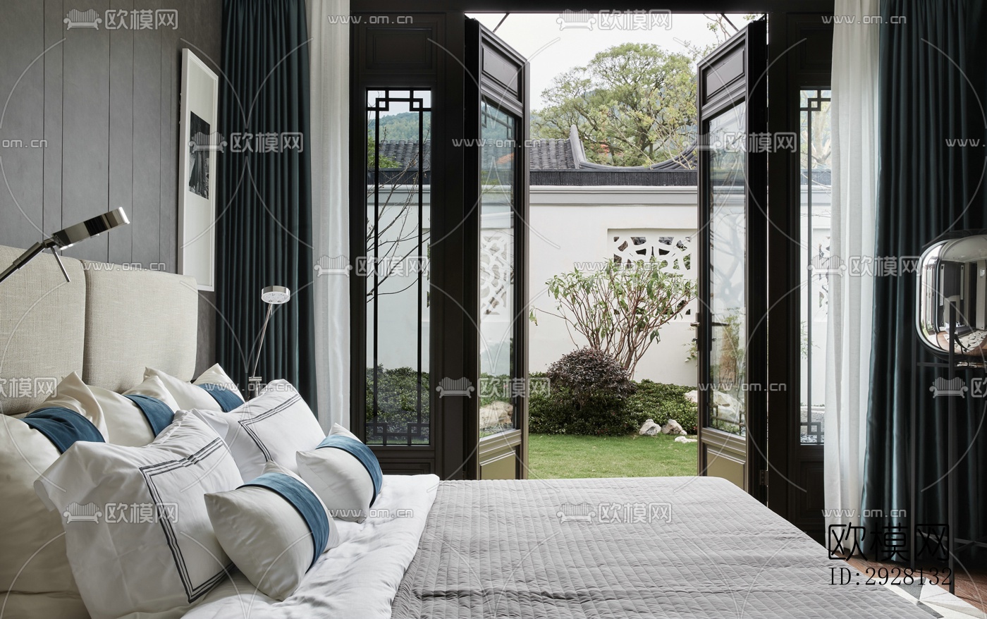 中式平层效果图下载（渲染图7）