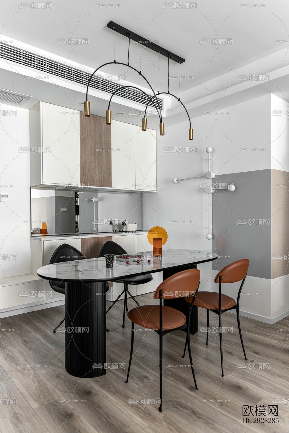 现代平层效果图下载（渲染图1）