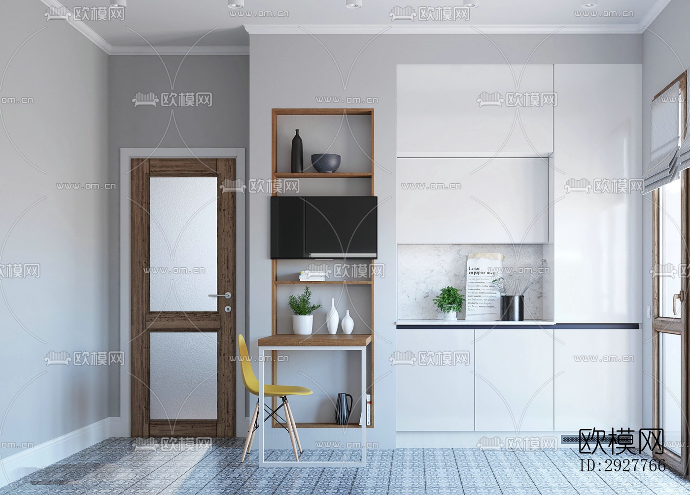 北欧公寓效果图下载（渲染图1）