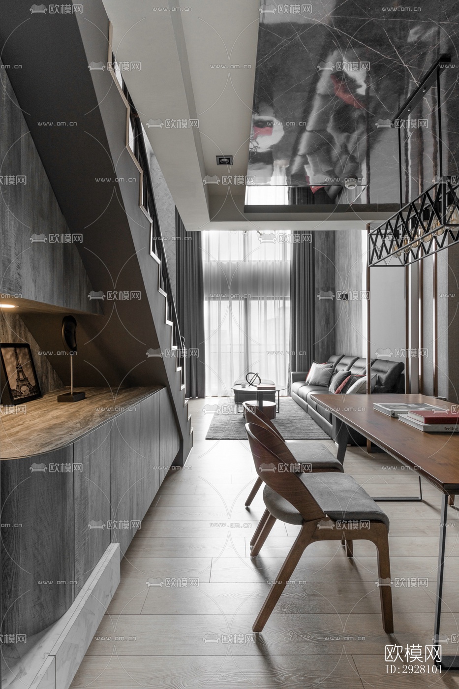 高级灰公寓效果图下载（渲染图14）