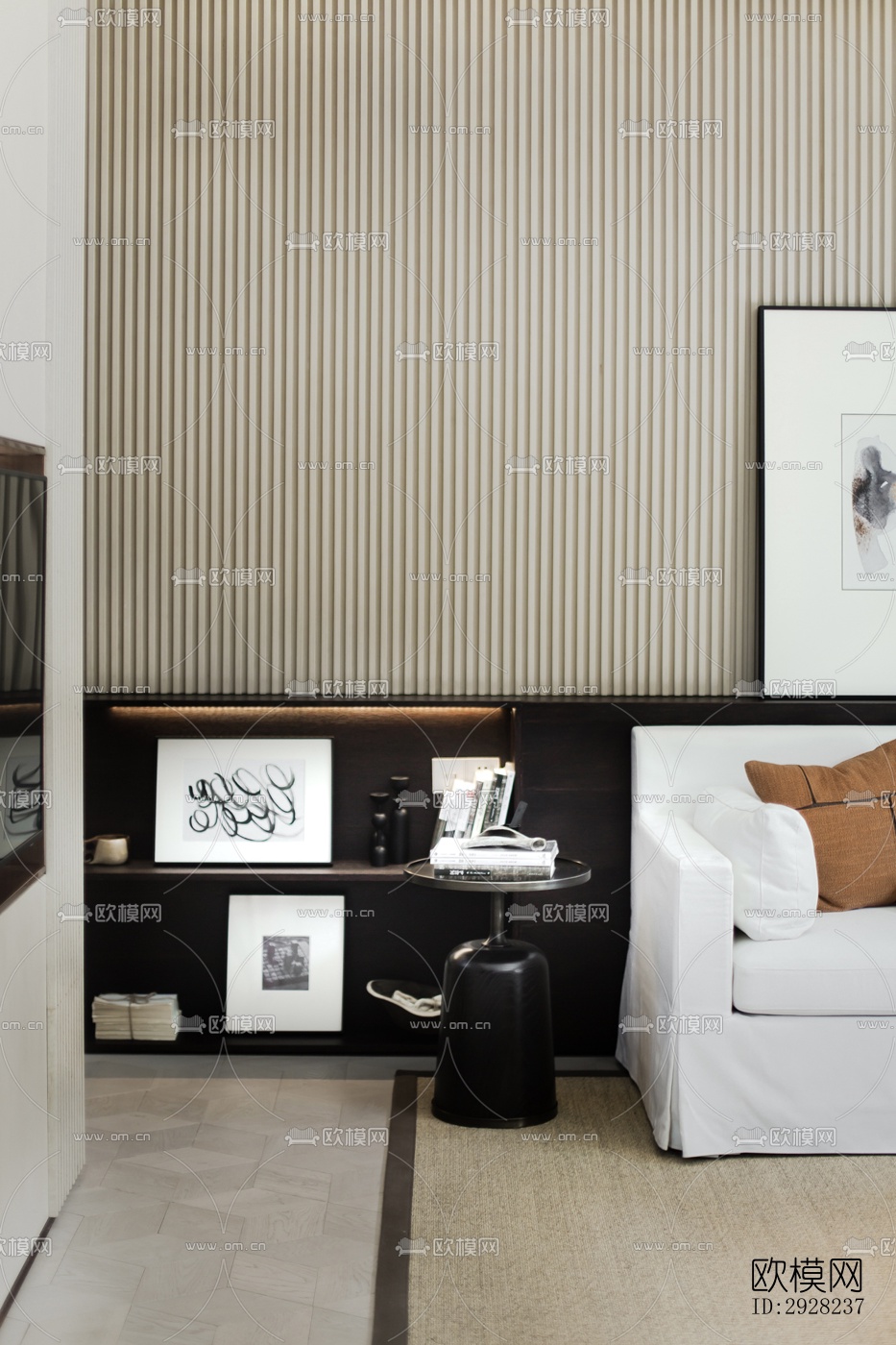 新中式平层效果图下载（渲染图4）