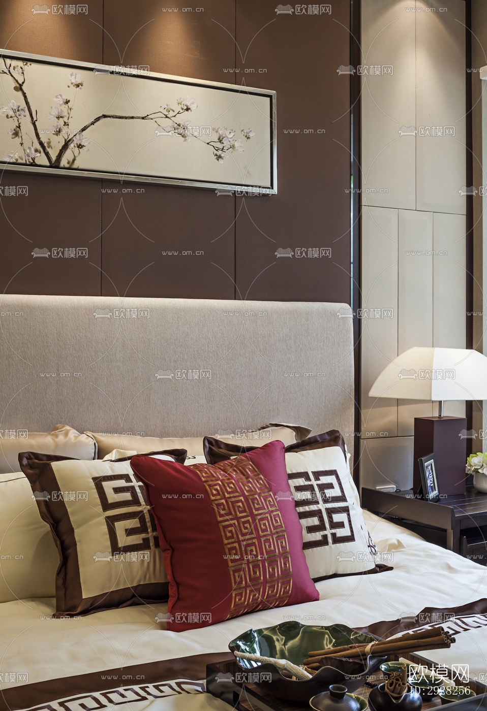 新中式平层效果图下载（渲染图6）