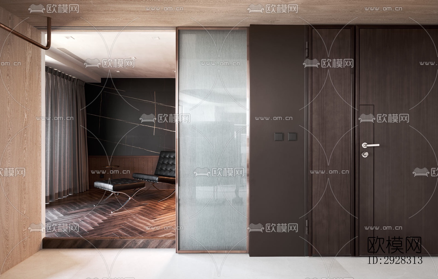 现代平层效果图下载（渲染图15）