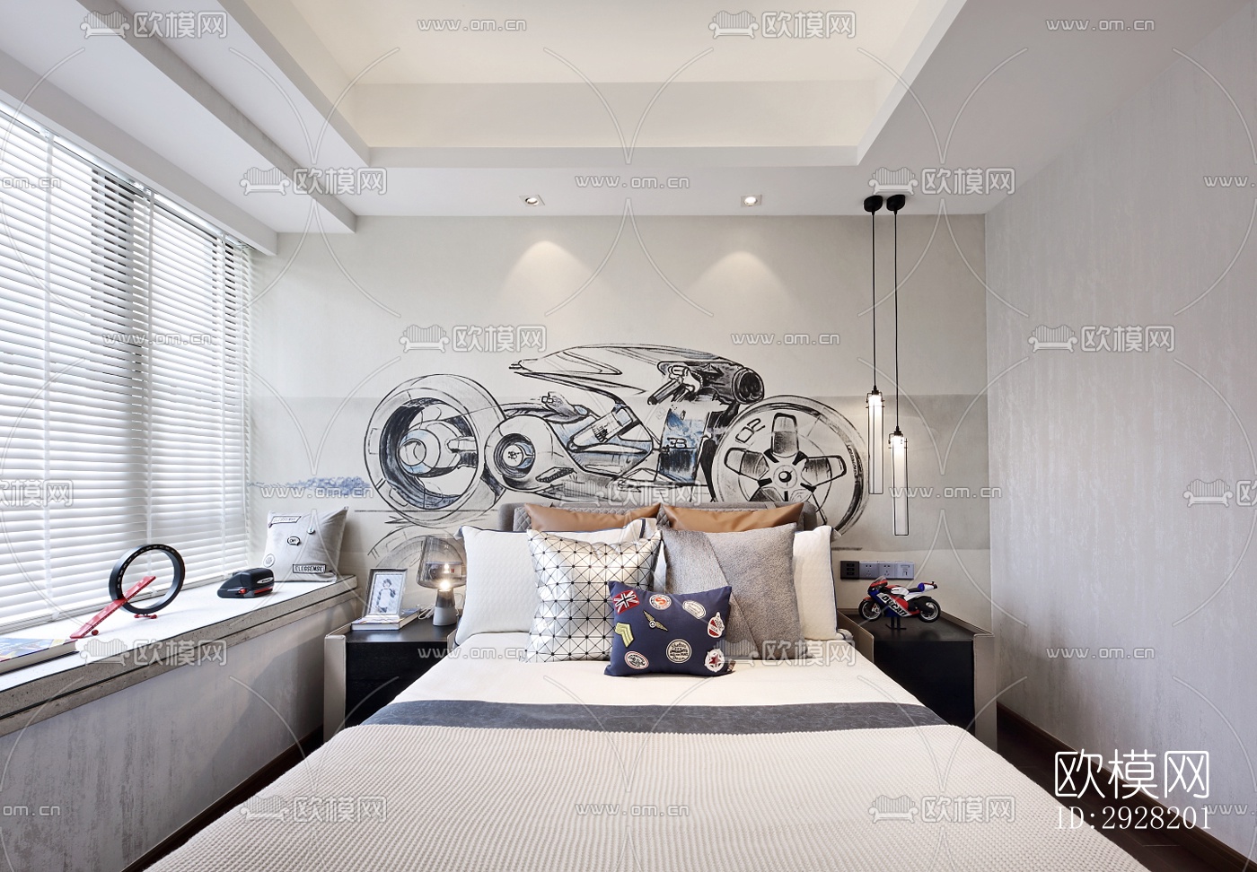 新中式平层效果图下载（渲染图15）