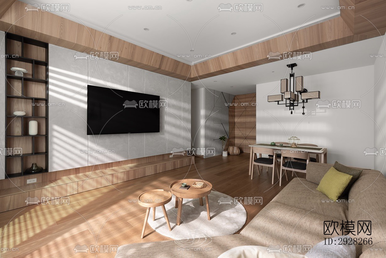 日式平层效果图下载（渲染图11）