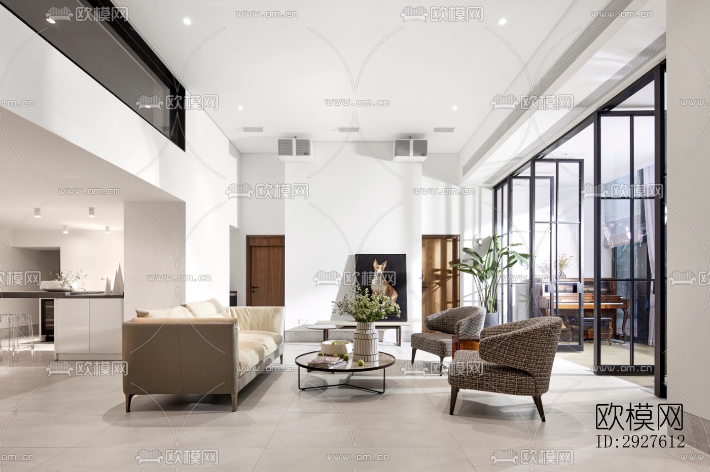 现代复式效果图下载（渲染图18）