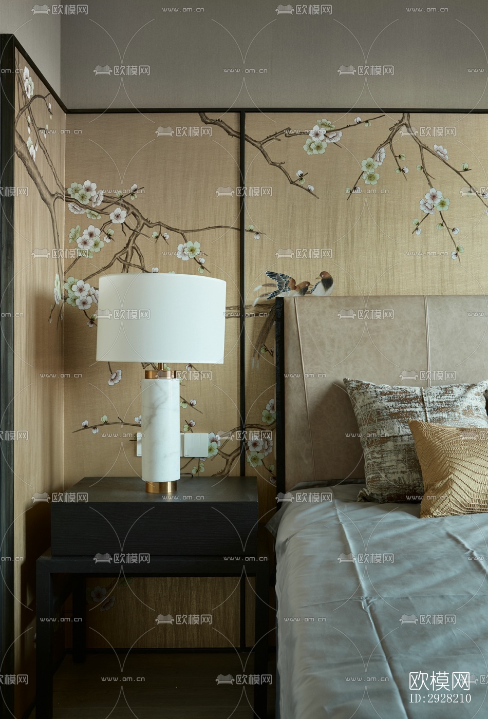 新中式平层效果图下载（渲染图6）