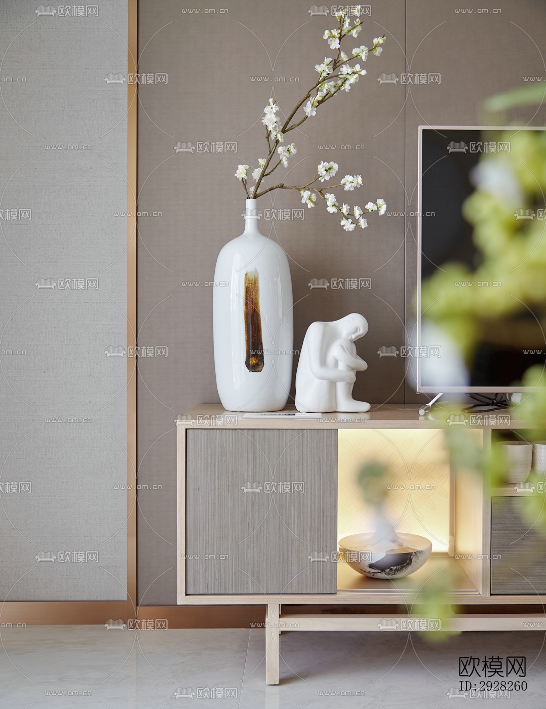 新中式平层效果图下载（渲染图17）