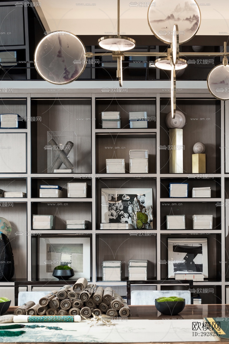 新中式平层效果图下载（渲染图17）