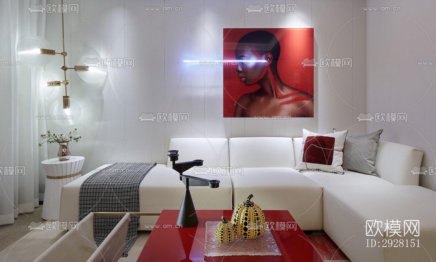 后现代平层效果图下载（渲染图4）