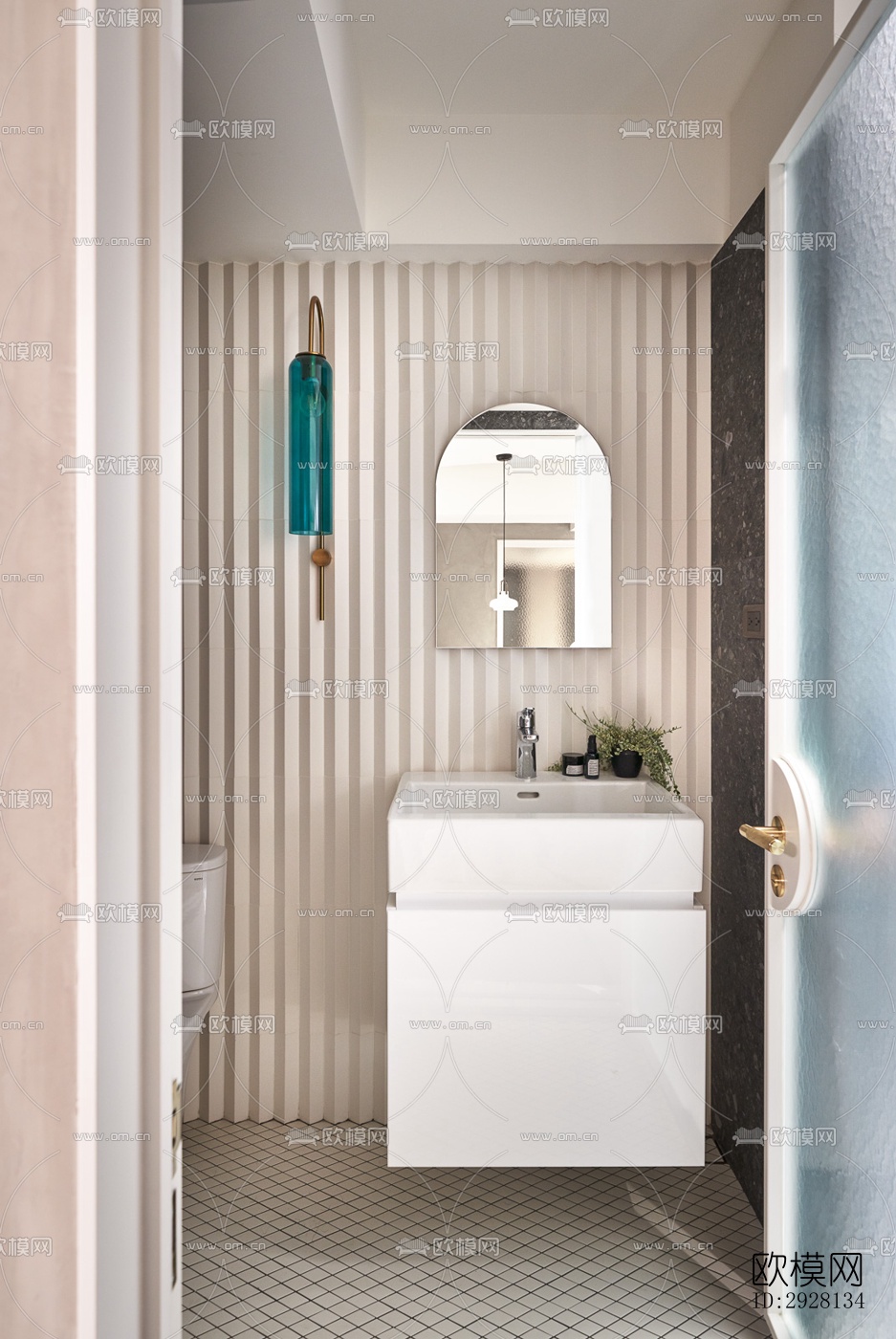 侘寂平层效果图下载（渲染图2）