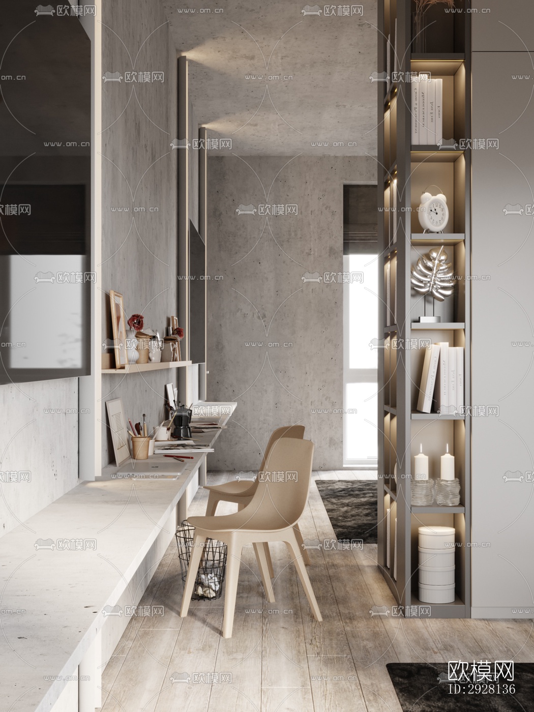 侘寂平层效果图下载（渲染图9）