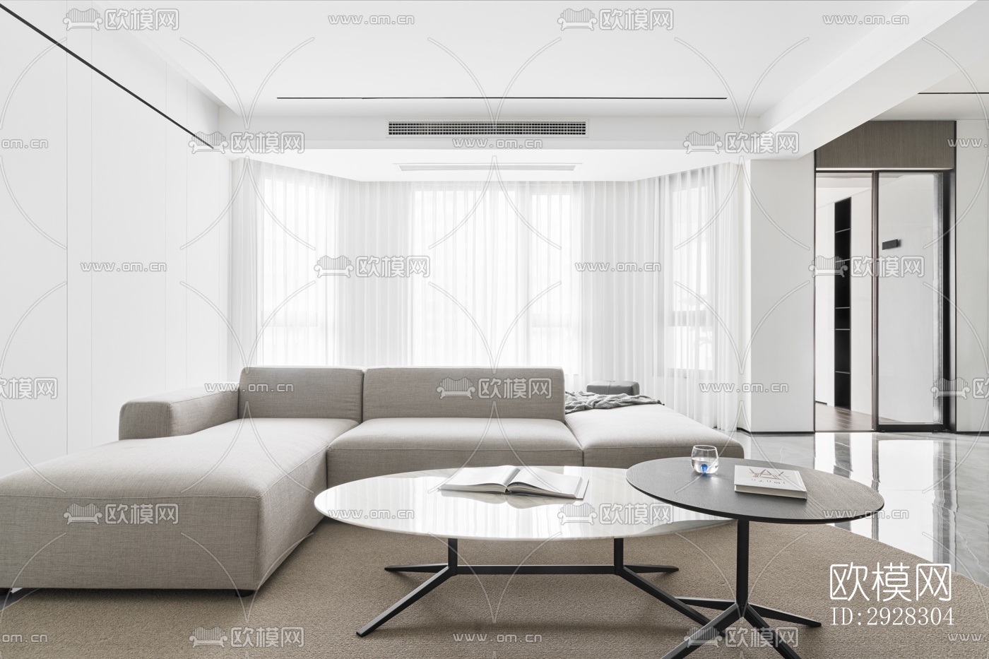 现代平层效果图下载（渲染图12）