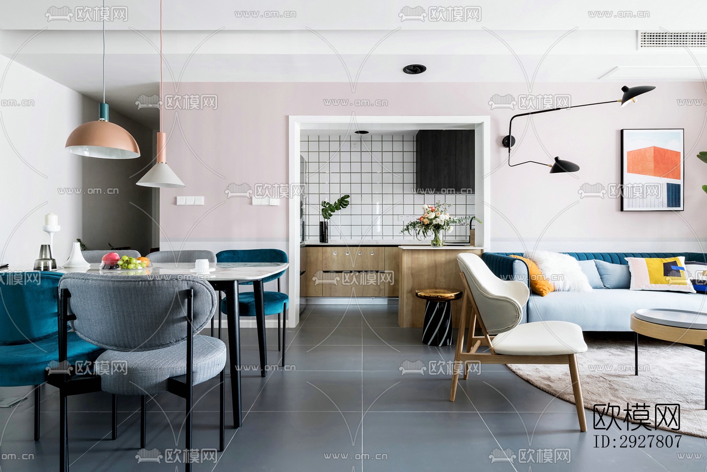 北欧公寓效果图下载（渲染图1）