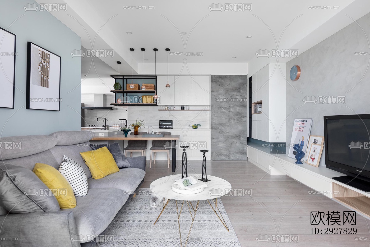 北欧公寓效果图下载（渲染图9）