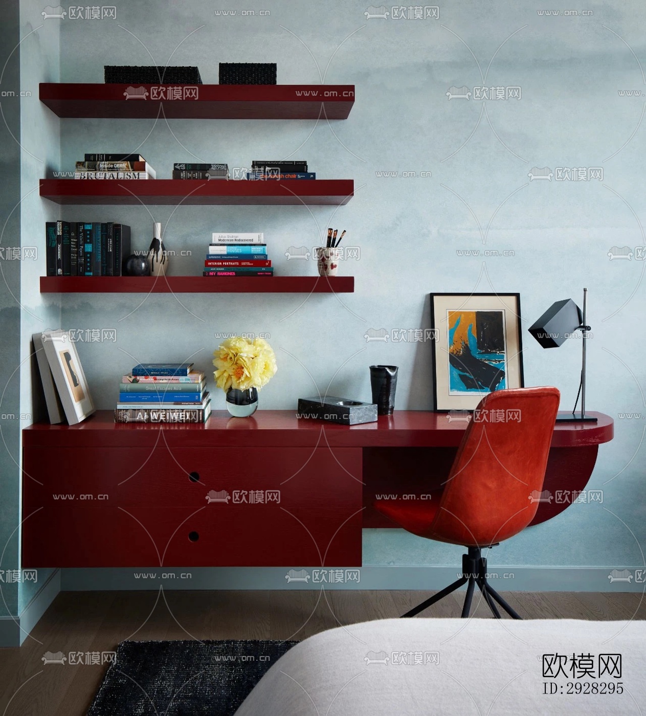 现代平层效果图下载（渲染图8）