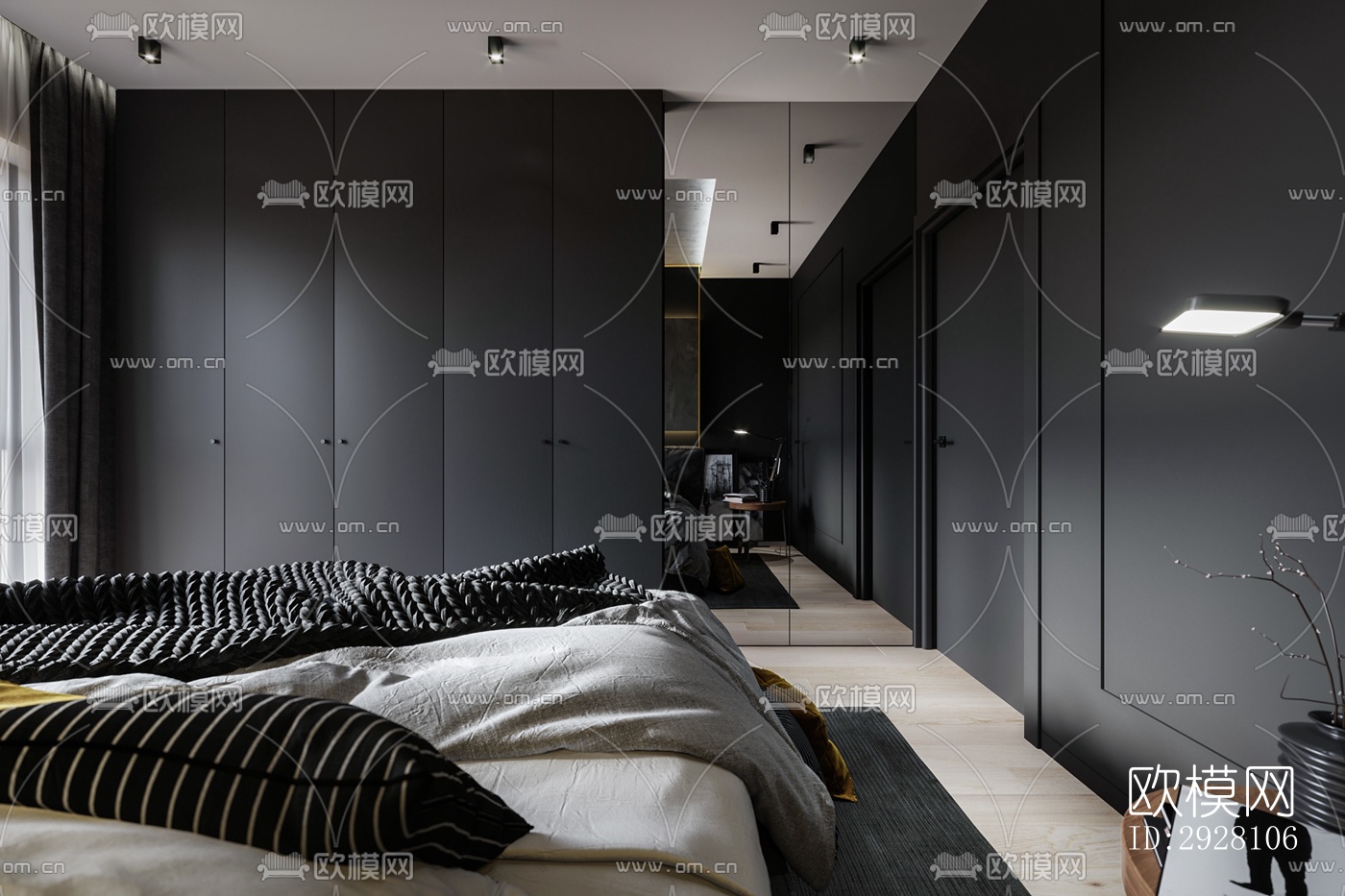 高级灰公寓效果图下载（渲染图12）