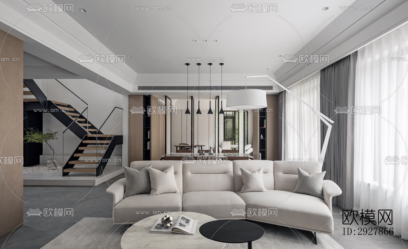 现代复式效果图下载（渲染图15）