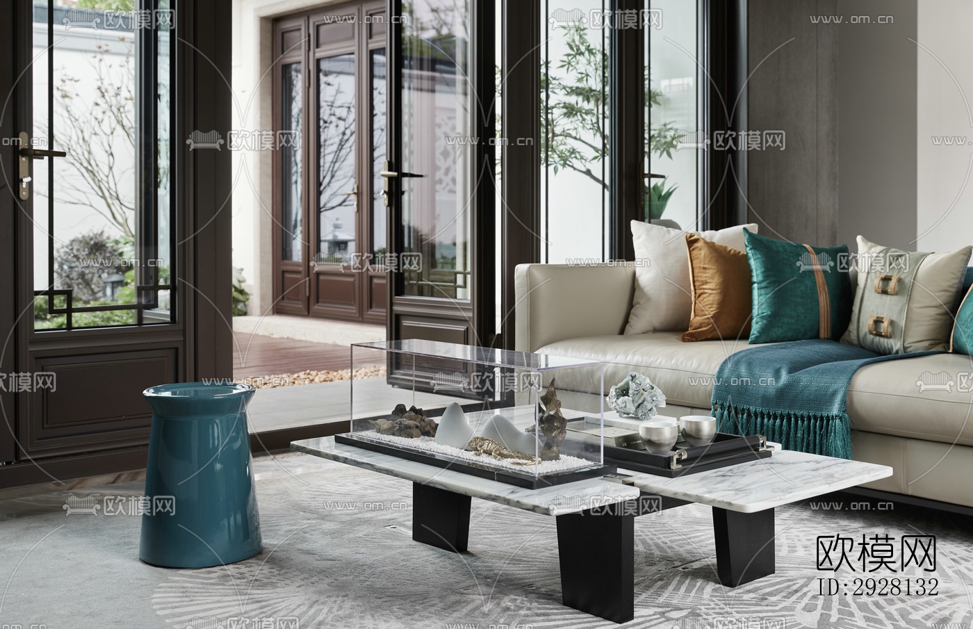 中式平层效果图下载（渲染图16）