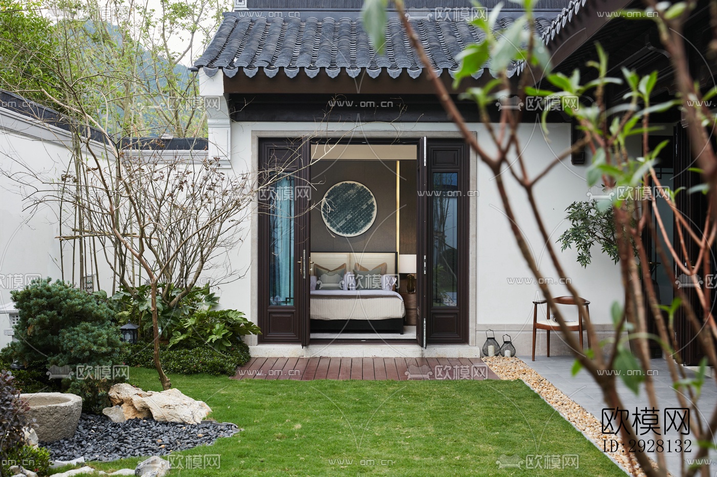 中式平层效果图下载（渲染图6）