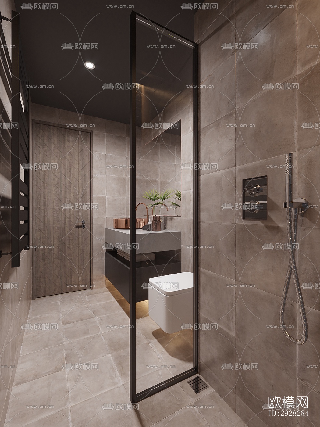 现代平层效果图下载（渲染图10）