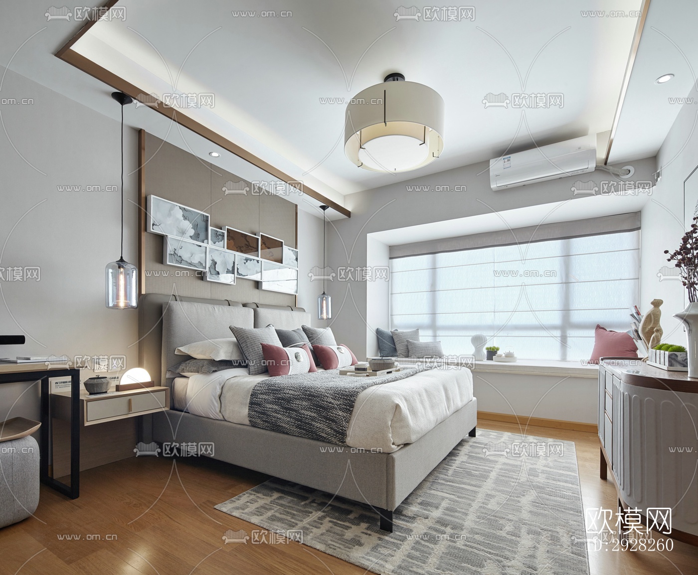 新中式平层效果图下载（渲染图5）