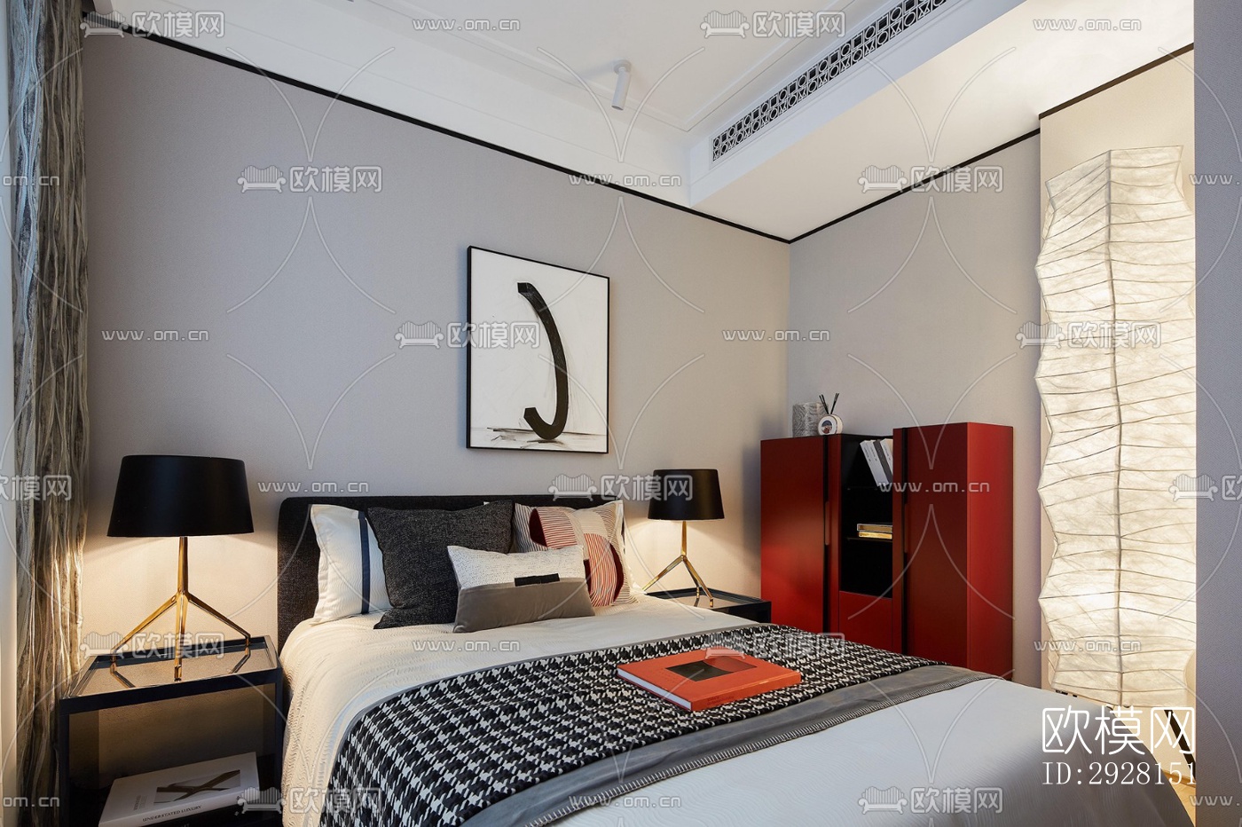 后现代平层效果图下载（渲染图1）