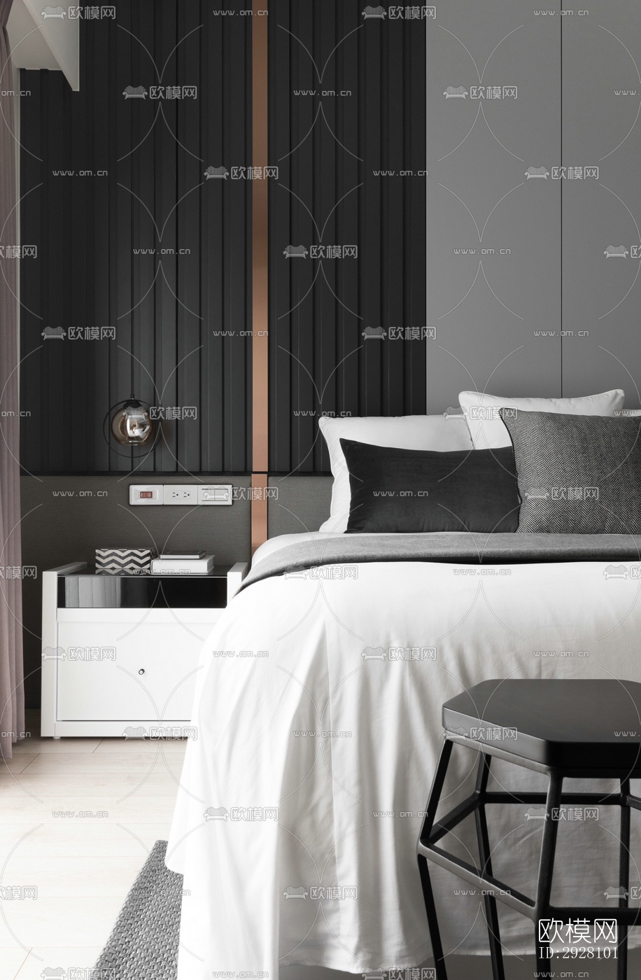 高级灰公寓效果图下载（渲染图4）