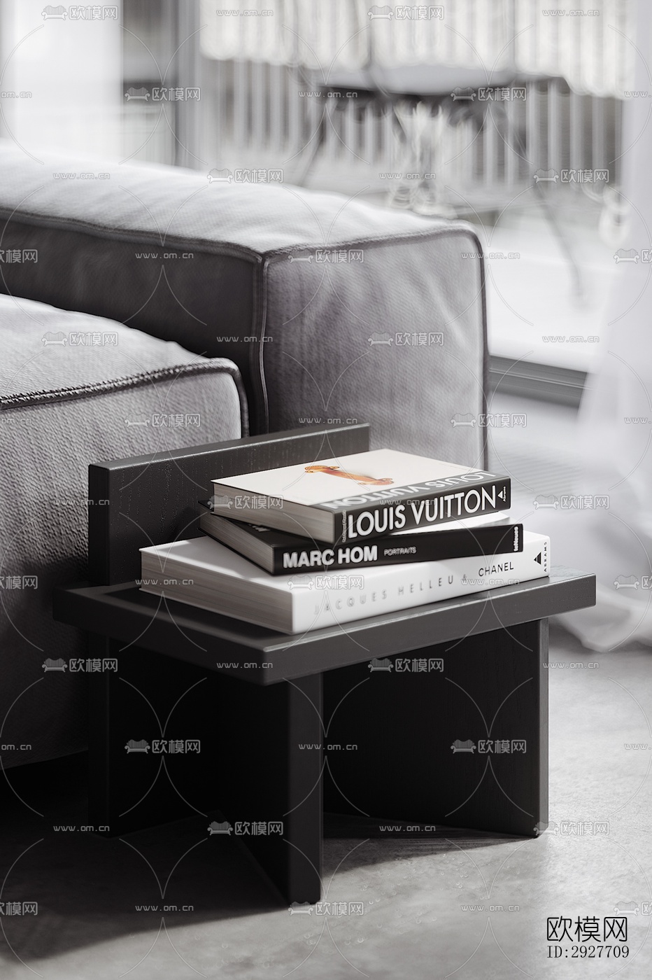 高级灰别墅效果图下载（渲染图17）