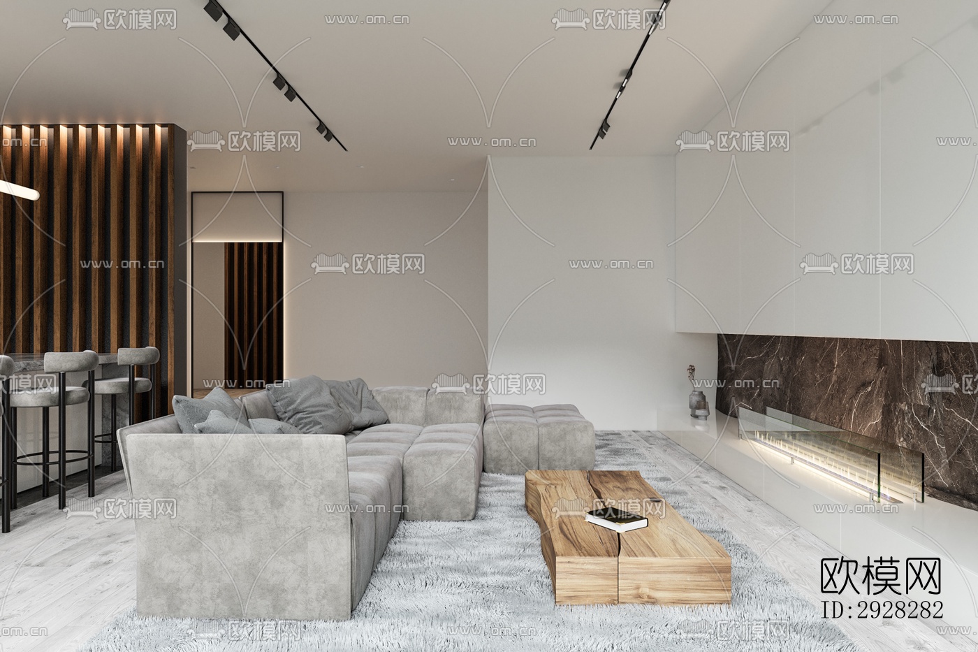 现代平层效果图下载（渲染图14）