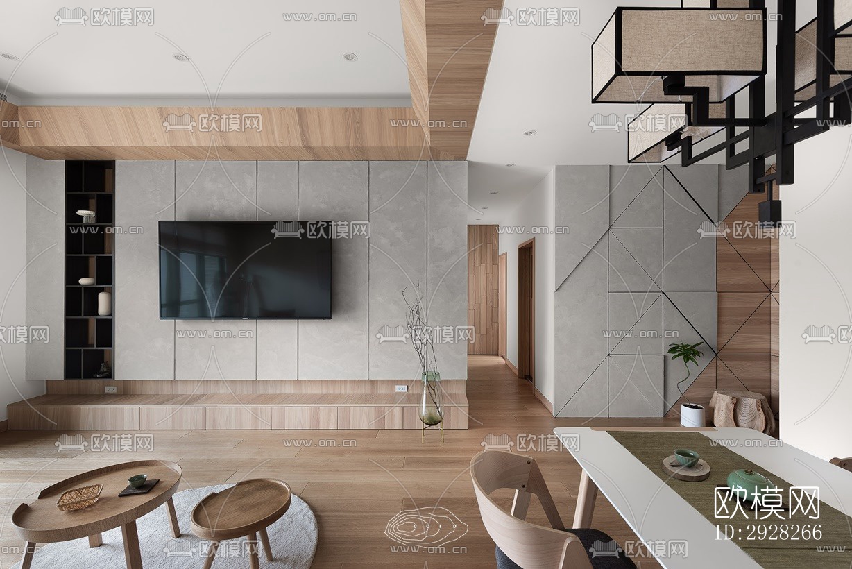 日式平层效果图下载（渲染图8）