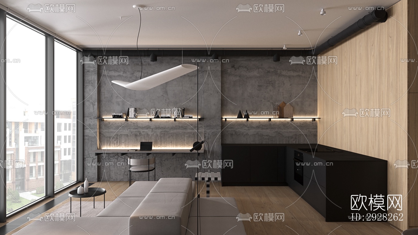 日式平层效果图下载（渲染图9）