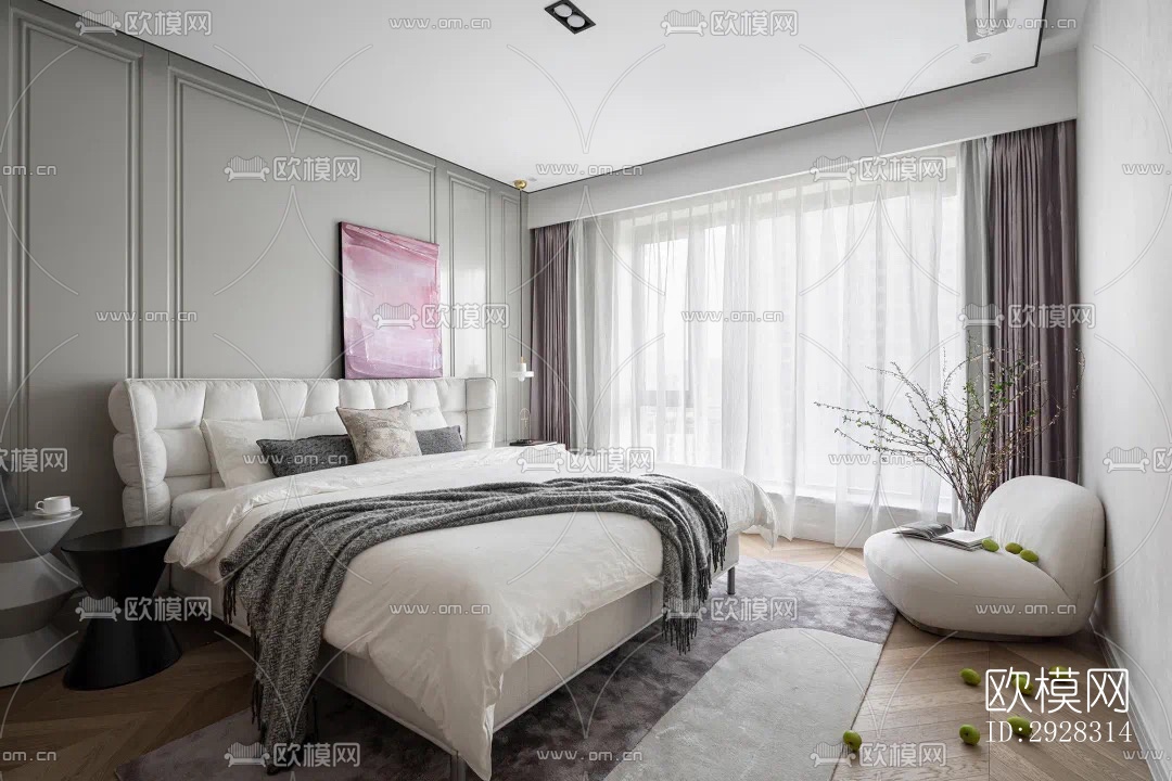 现代平层效果图下载（渲染图3）