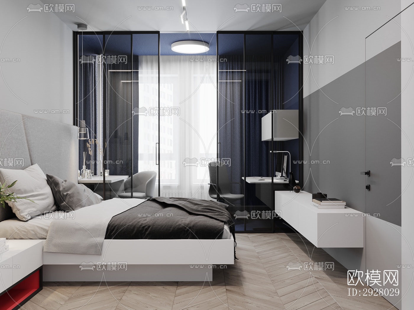 现代公寓效果图下载（渲染图3）