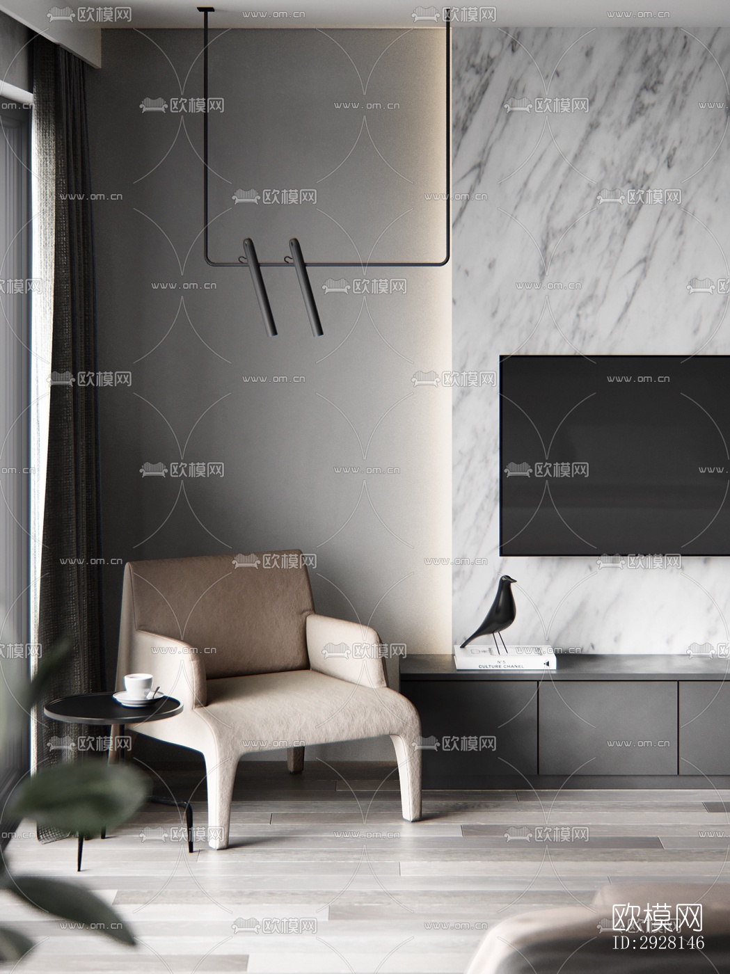 北欧平层效果图下载（渲染图6）