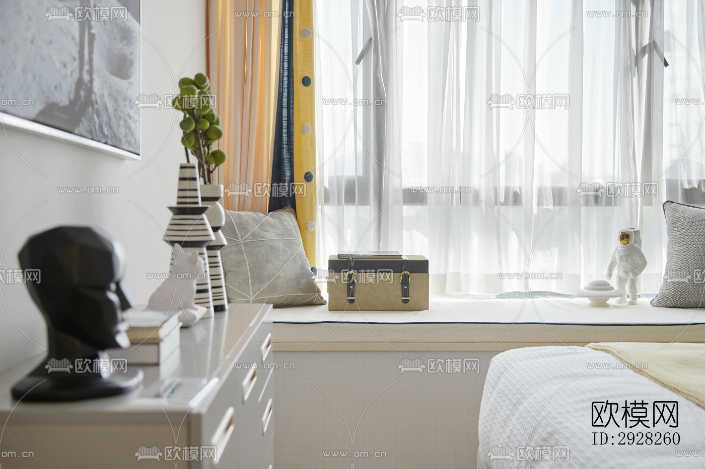 新中式平层效果图下载（渲染图13）