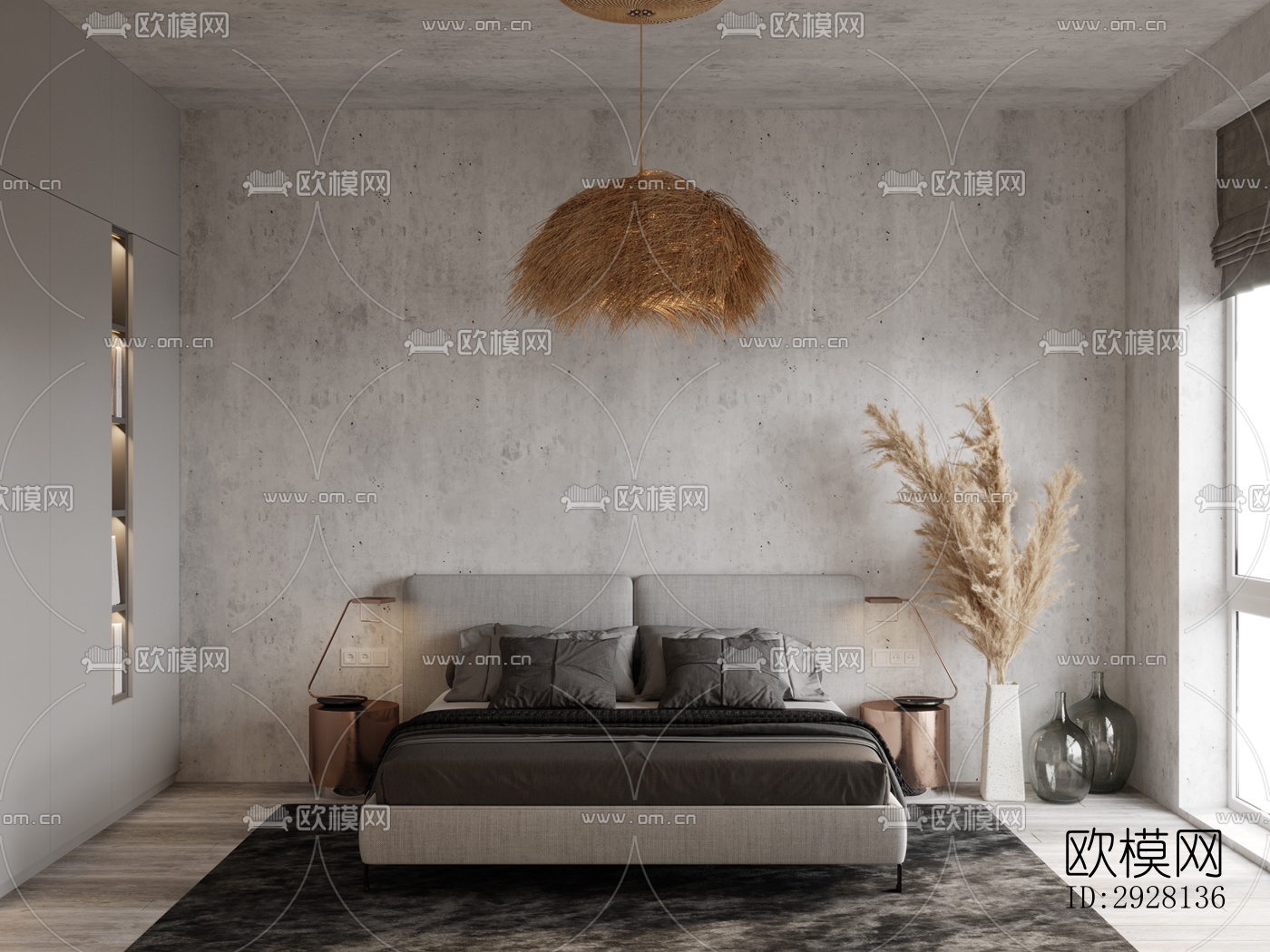 侘寂平层效果图下载（渲染图2）