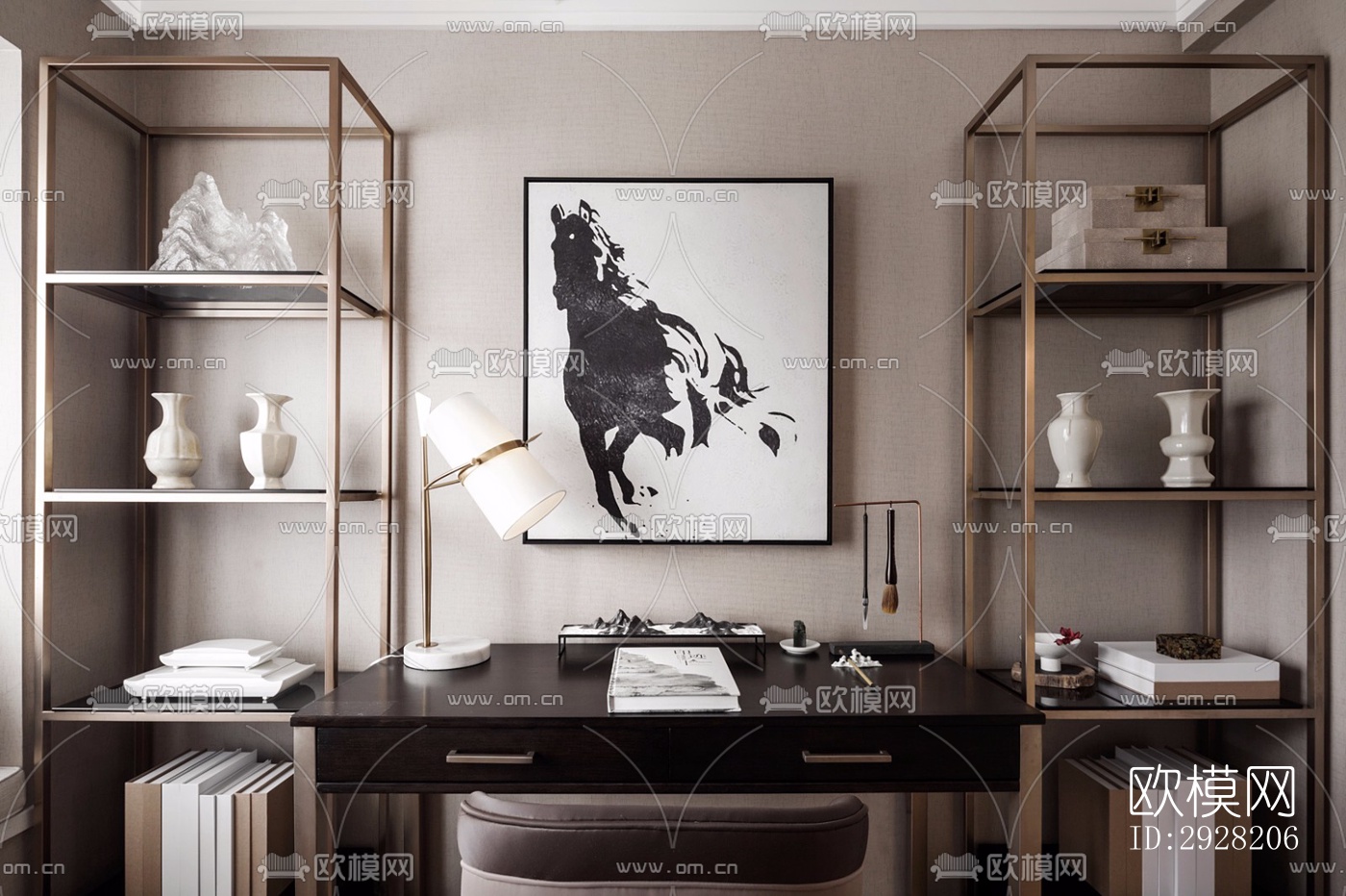 新中式平层效果图下载（渲染图15）