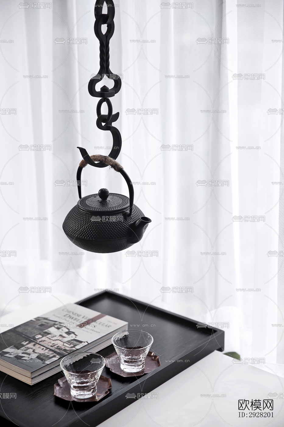 新中式平层效果图下载（渲染图1）