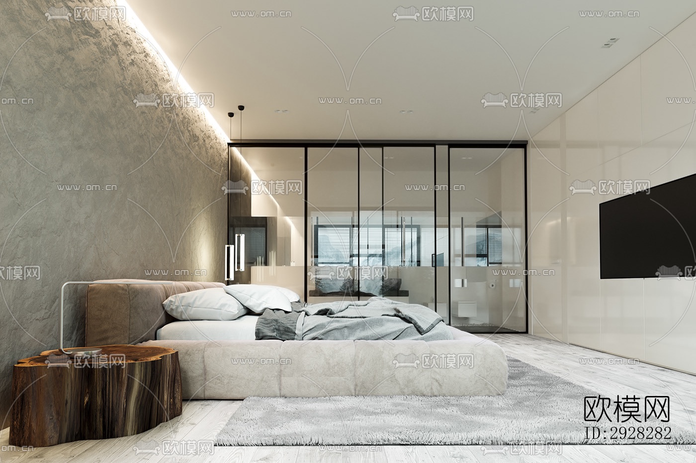 现代平层效果图下载（渲染图3）